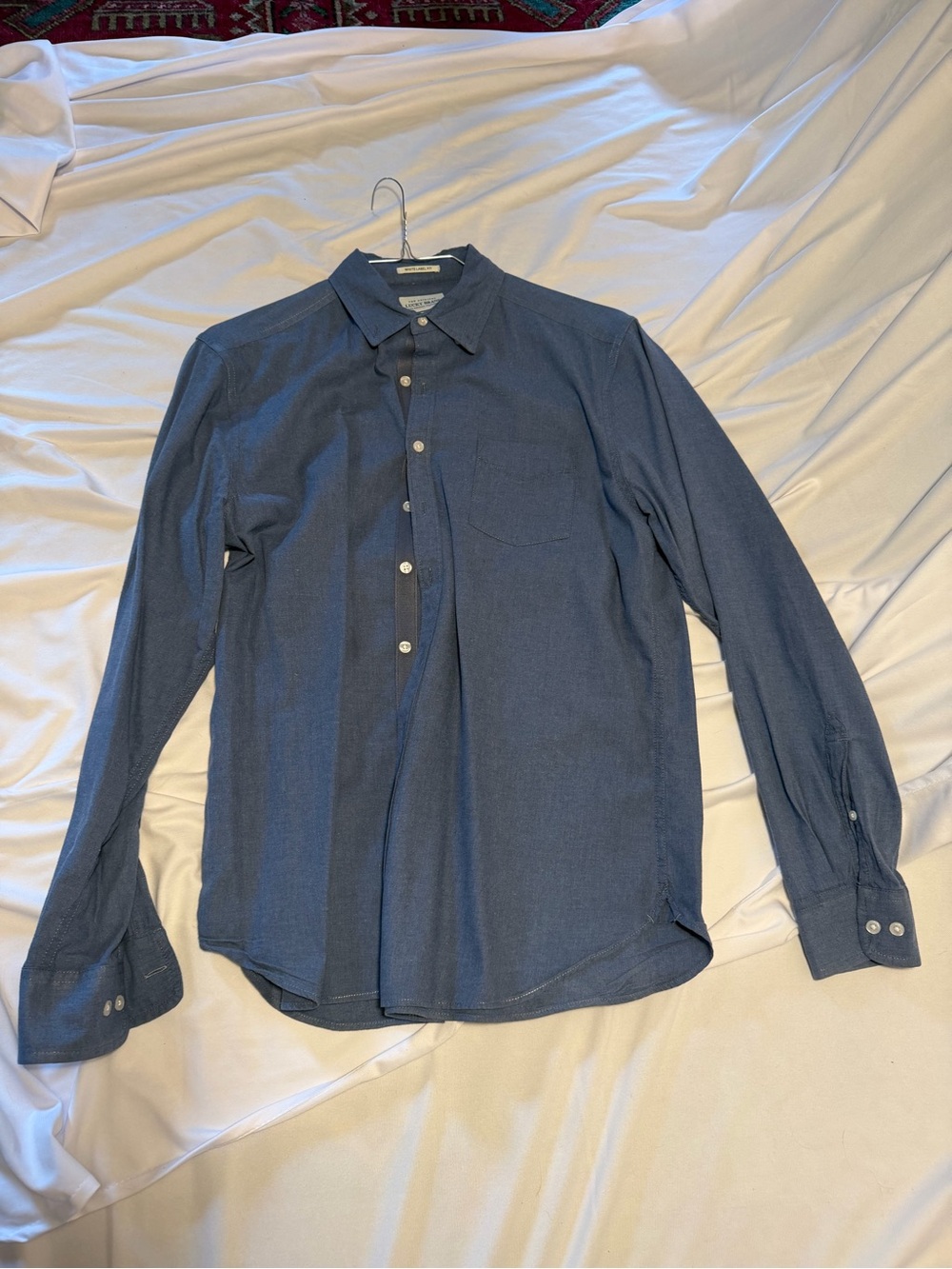 Lucky Brand Men's Navy Blue Long-Sleeve Button-Down Shirt